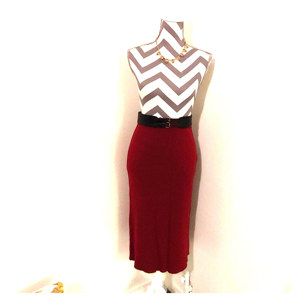 Vintage Wool Midi Skirt